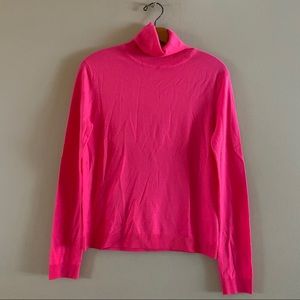 Aspesi Italy Ultra-Fine Merino Wool Bright Pink Turtleneck Sweater Barbie Size 6